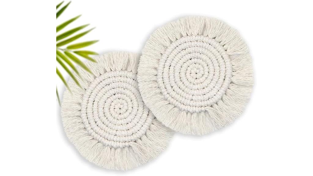 handmade boho woven coasters
