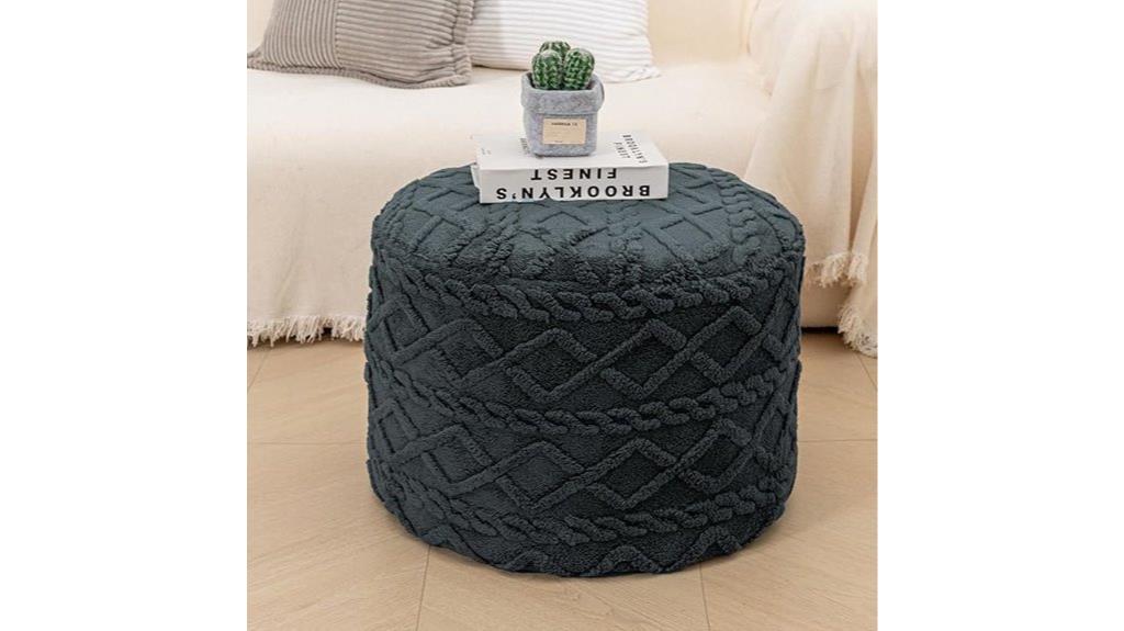 handmade round floor ottoman