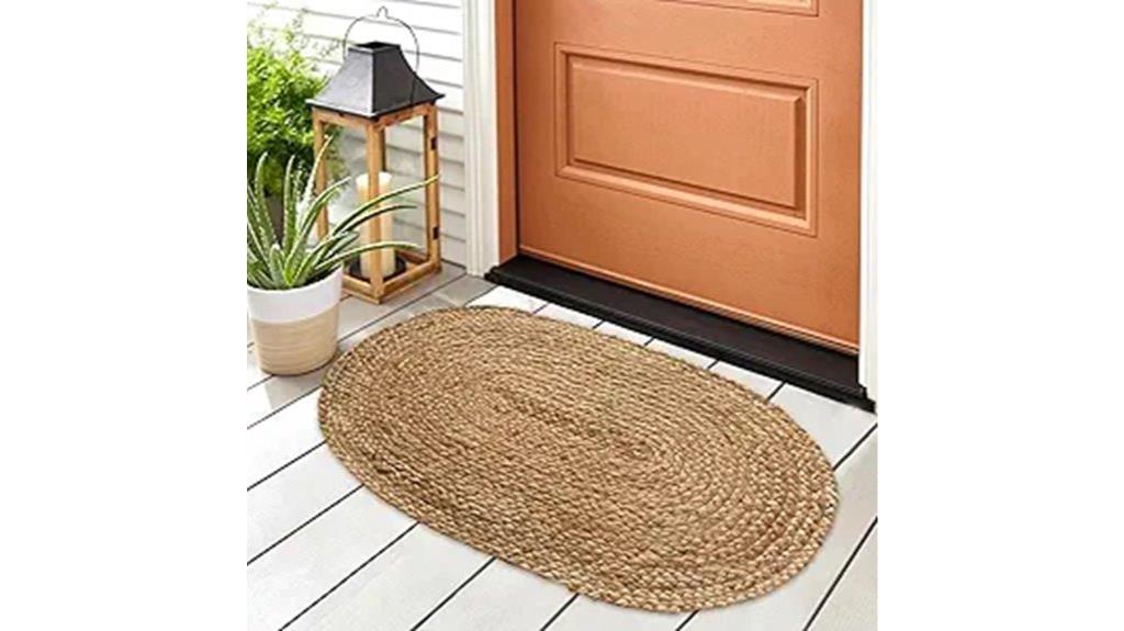 handwoven jute oval rug