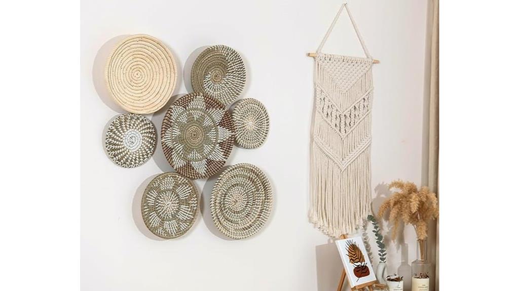 handwoven seagrass wall baskets