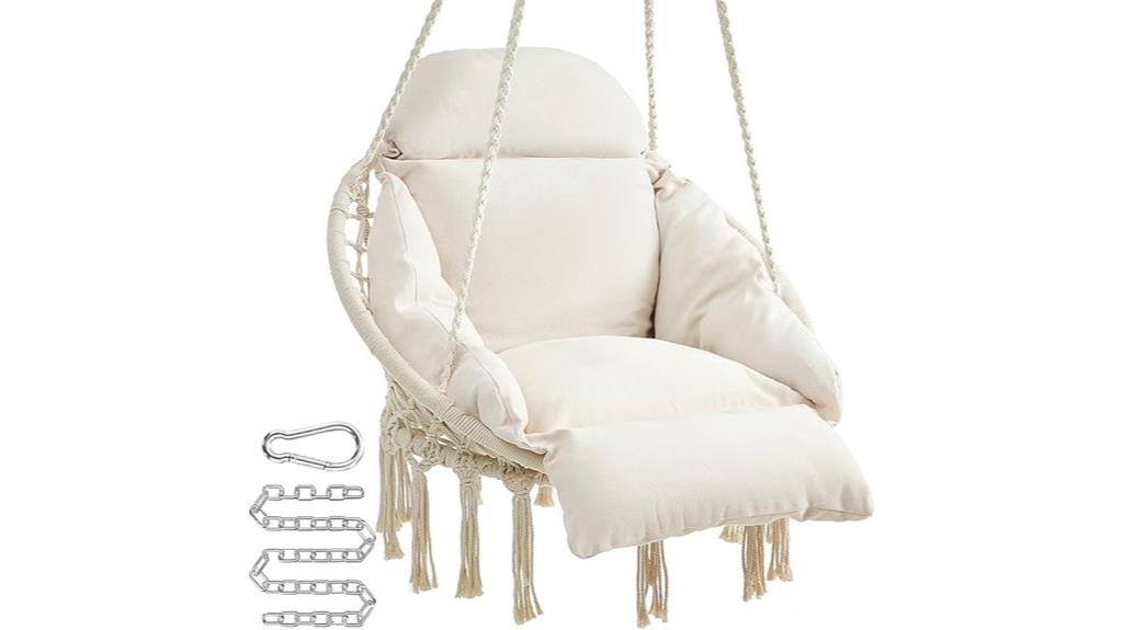 hanging chair with cushion