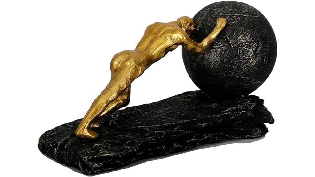 heavy bronze sisyphus sculpture