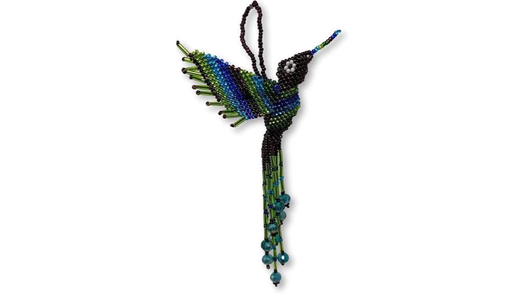 hummingbird beaded ornament