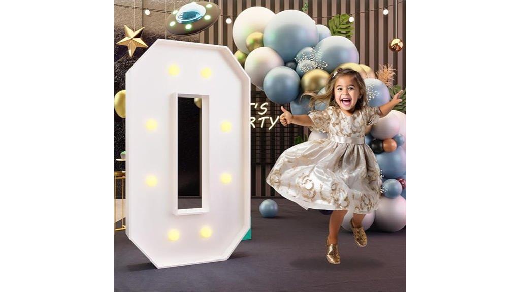 illuminated zero celebration decor