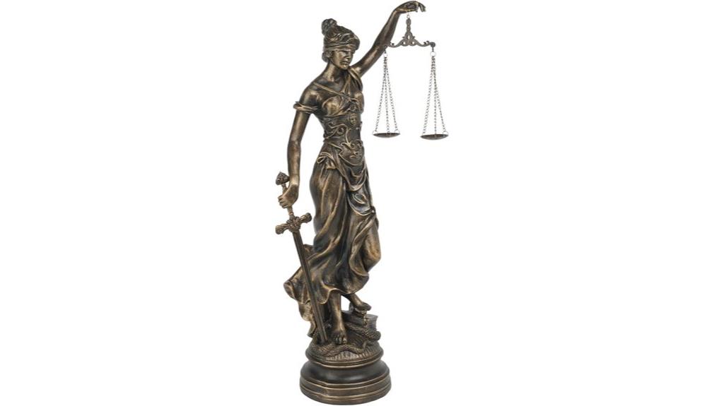 justice lady resin statue