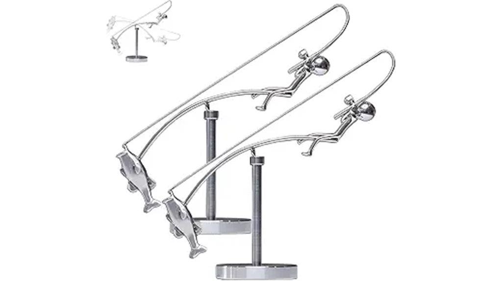 kinetic fisherman desktop sculpture