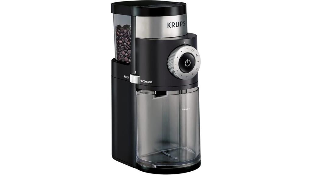 krups burr grinder capacity