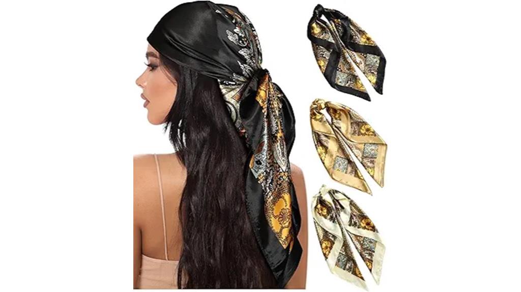 large satin headscarves pack