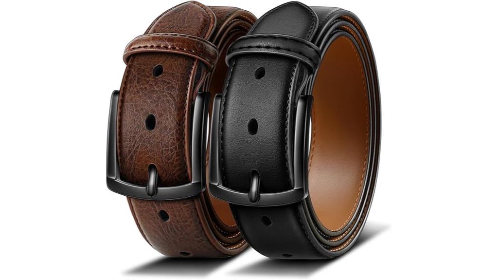 leather belt 2 pack 7 holes