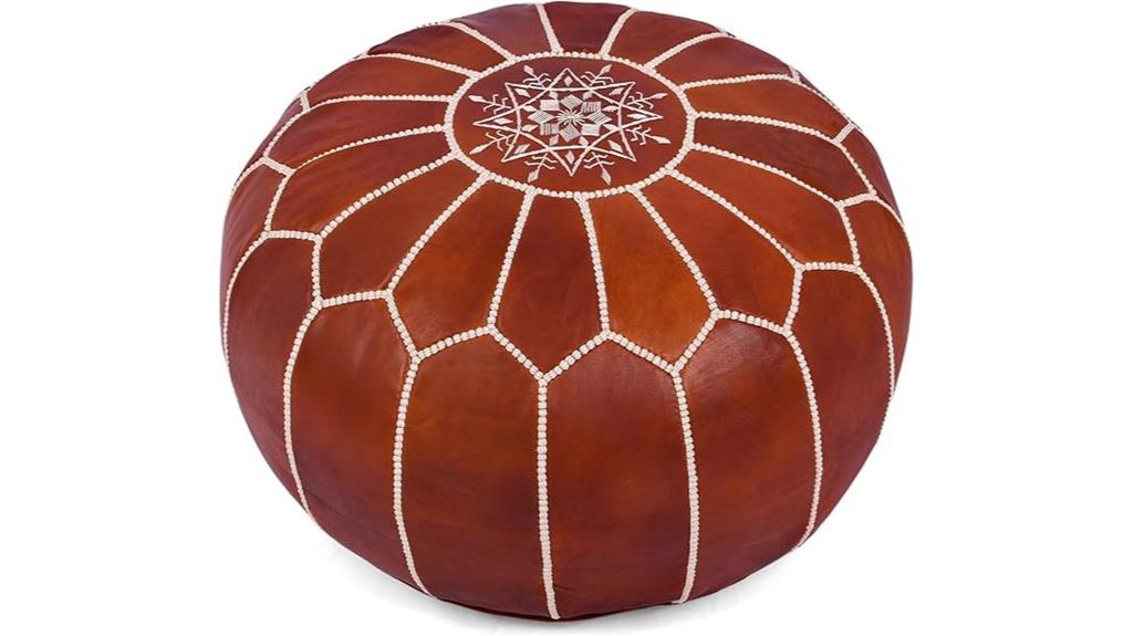 leather marrakesh pouf cover