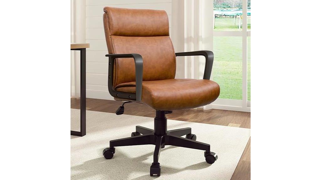 leather office chair with wheels