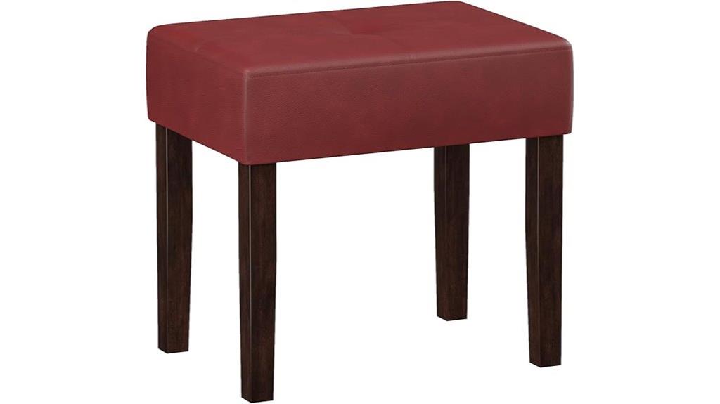 leather rectangular vanity stool