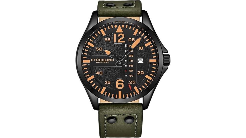 leather watch with rivets