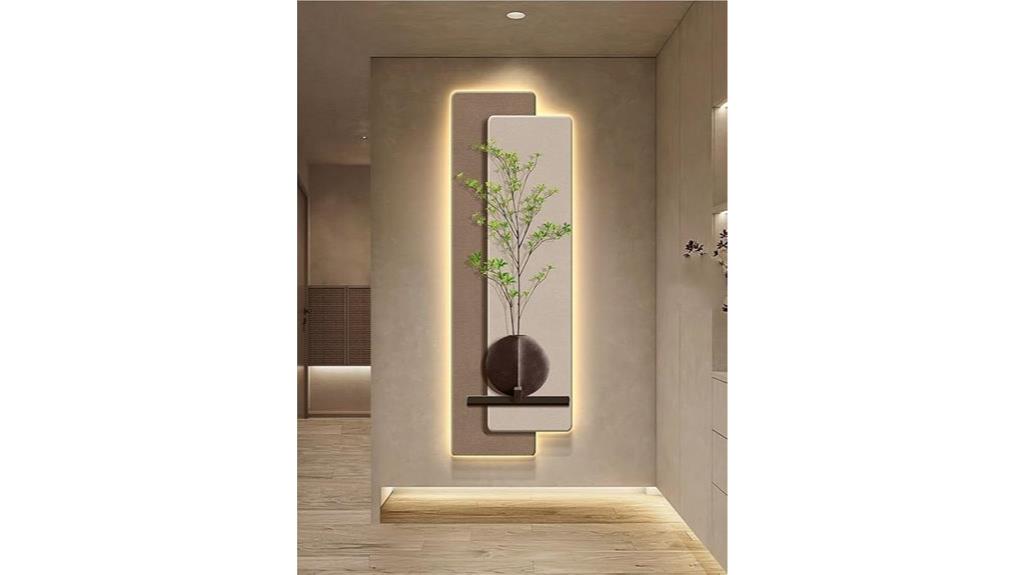led green plant wall art