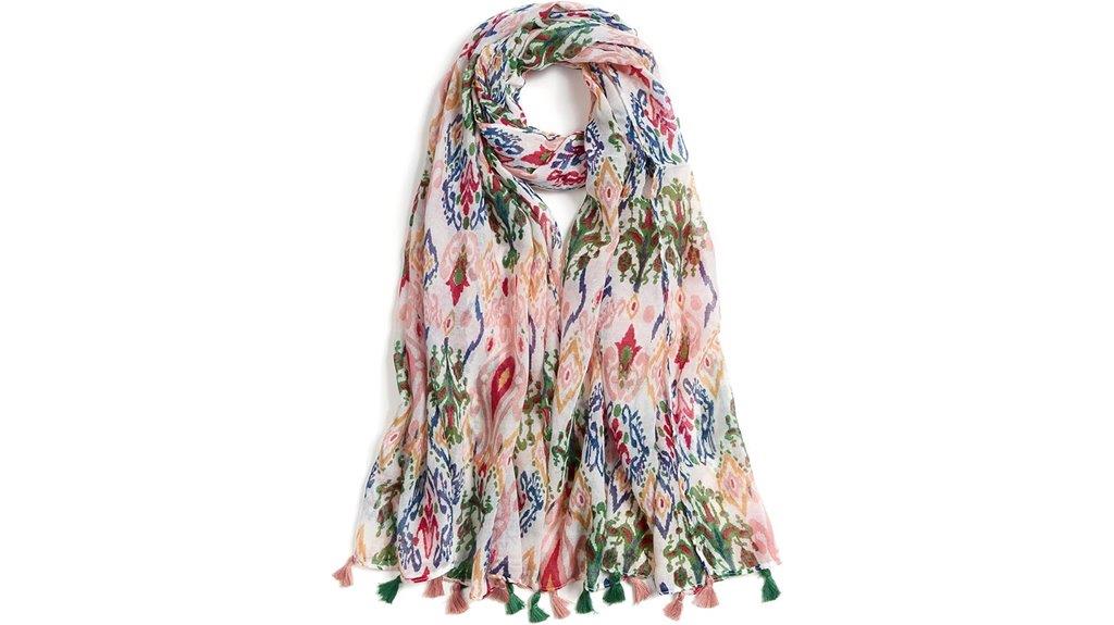 lightweight floral leopard scarf