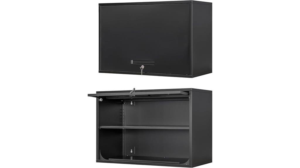 locked metal storage cabinet