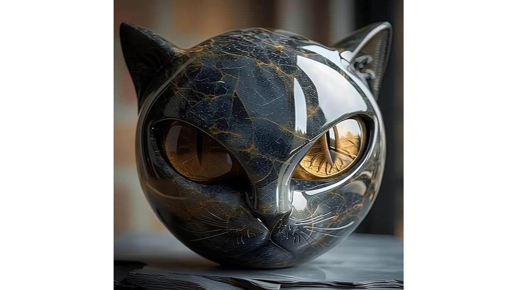 luxurious black cat sculpture