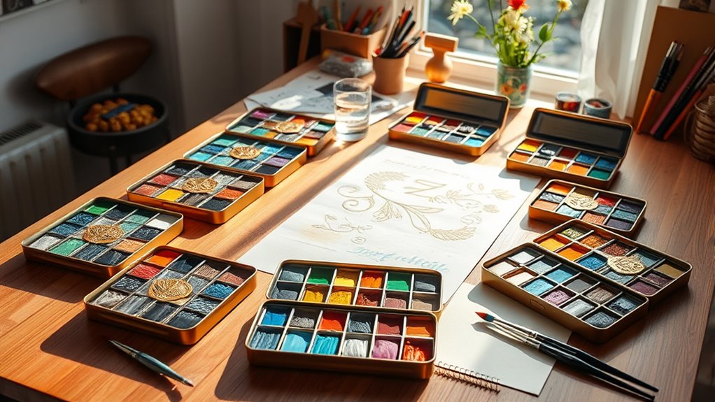 luxury watercolor painting supplies