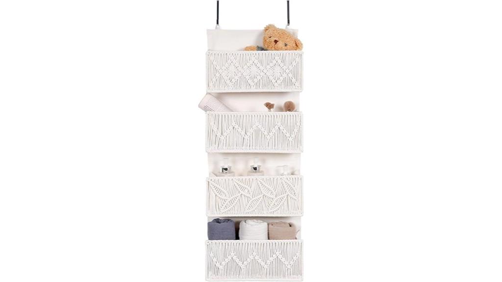 macrame door storage organizer