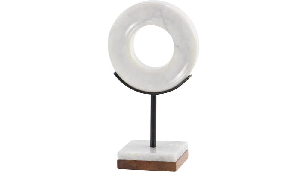 marble geometric circle sculpture