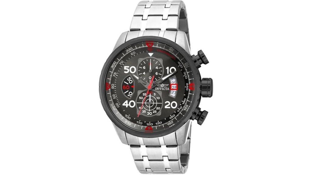 men s silver aviator watch