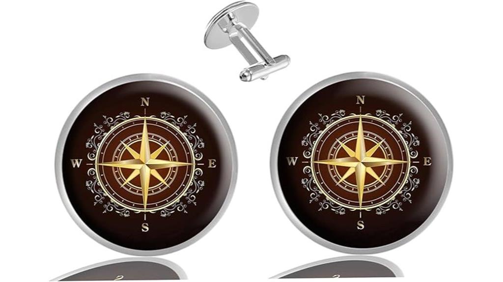 men s silver cufflinks set