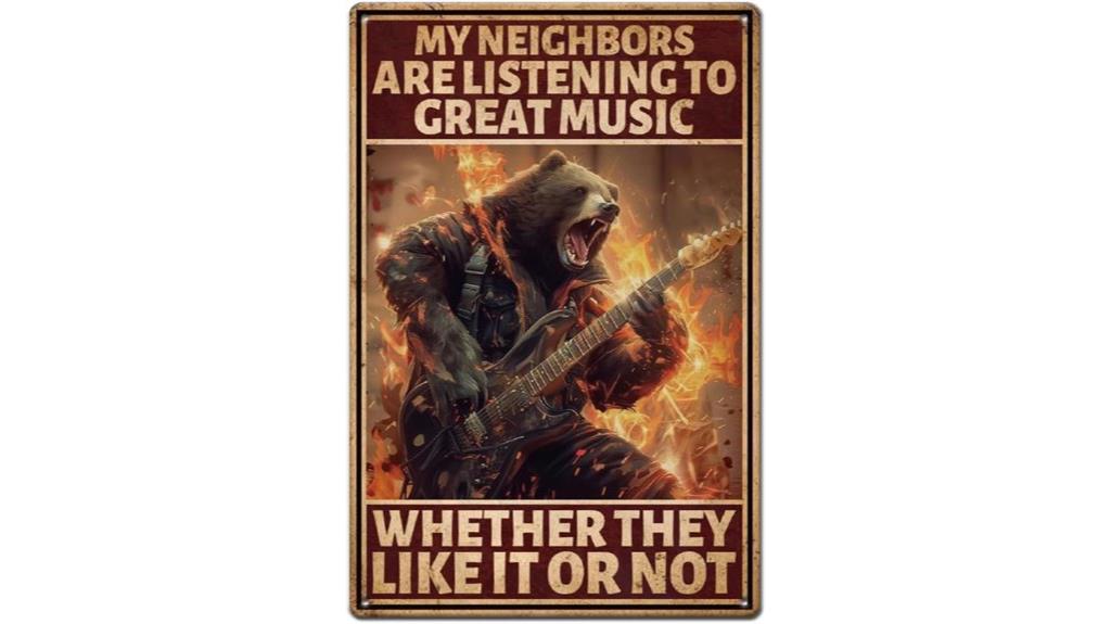 metal retro music sign