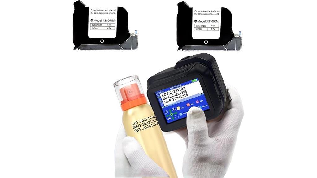 mini inkjet printer with cartridges