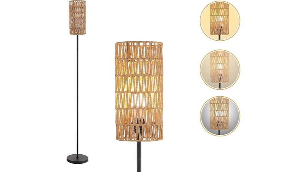 modern rattan floor lamp