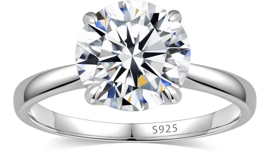 moissanite silver gold sizes