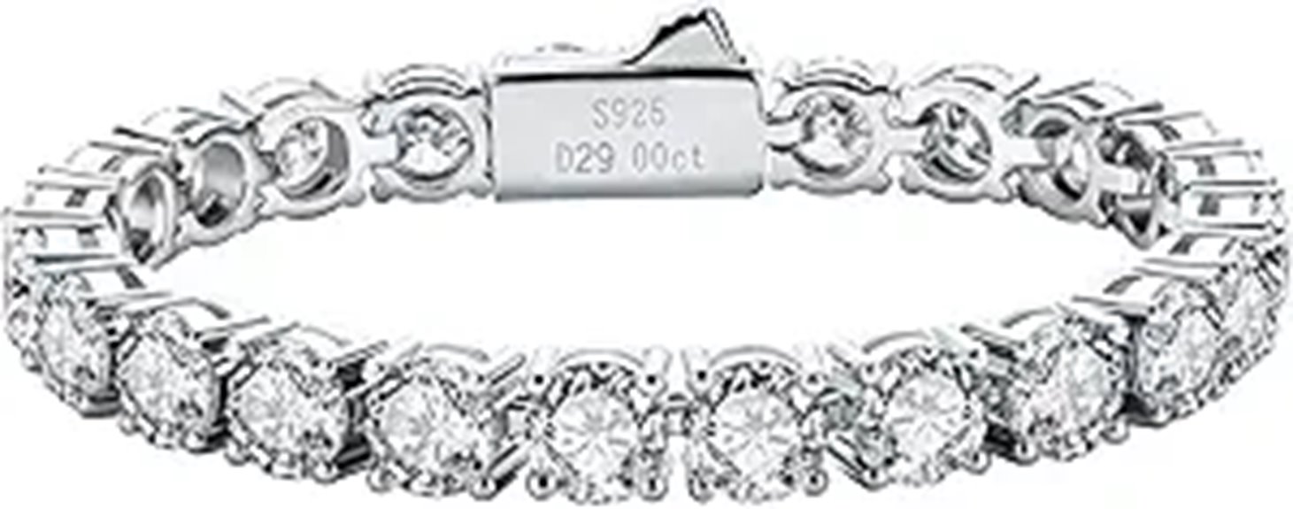 moissanite silver tennis bracelet