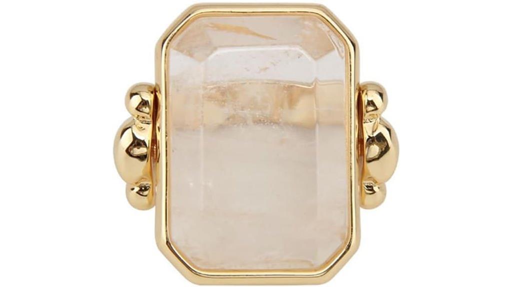 natural stone crystal ring