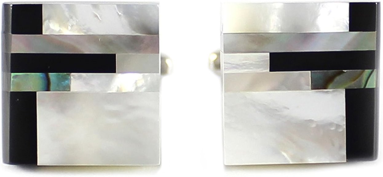 onyx mother of pearl cufflinks