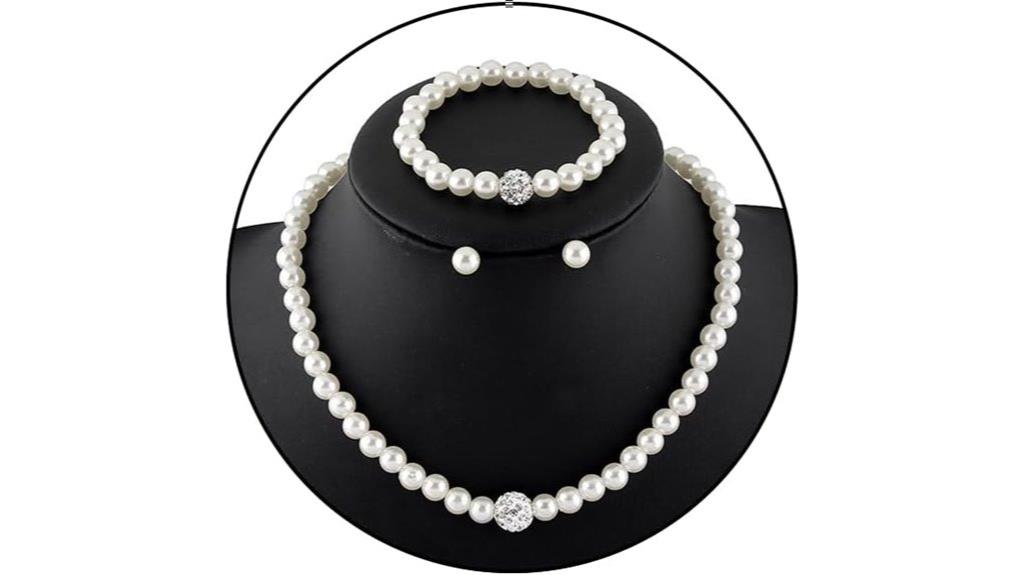 pearl necklace and earrings