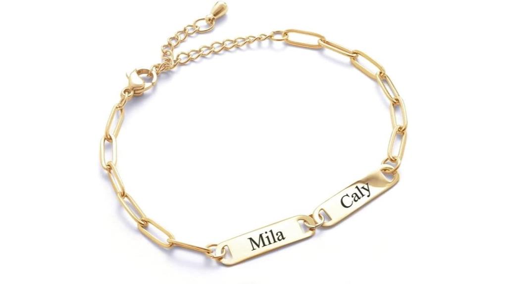 personalized name charm bracelet