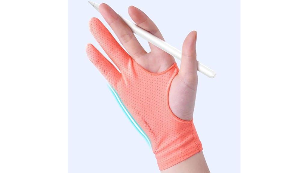 pink artist drawing gloves