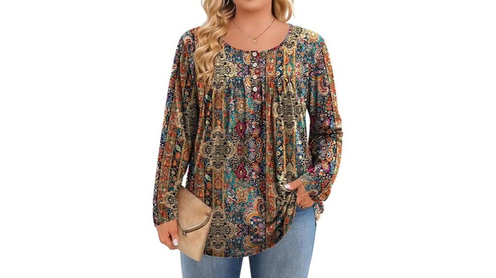 plus size long sleeve blouse