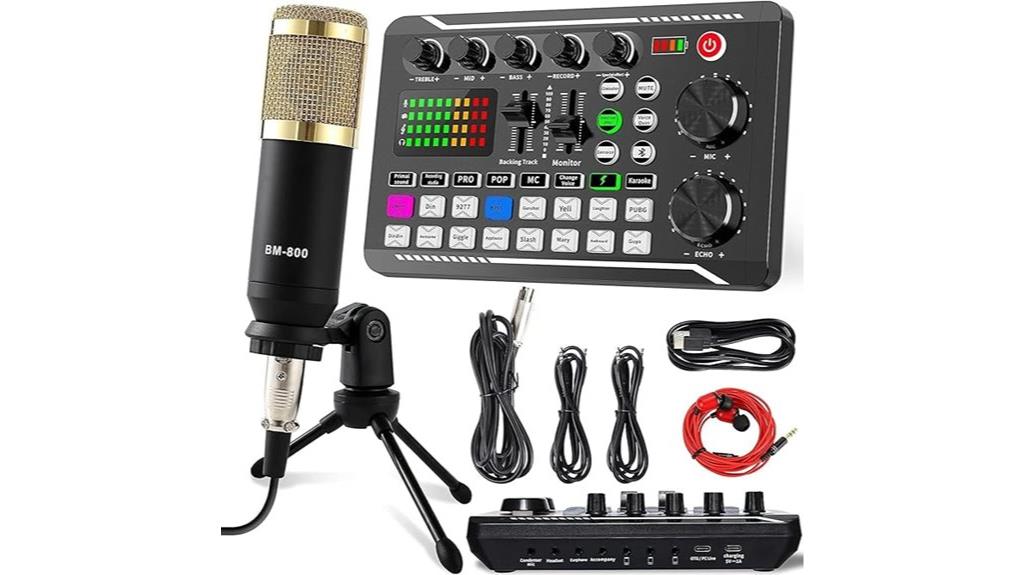 podcast setup with microphone