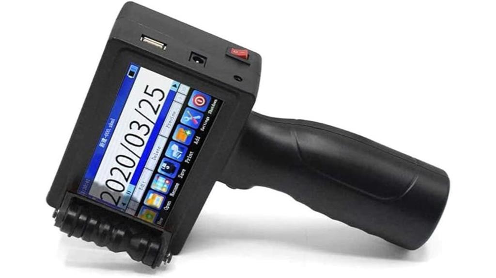 portable inkjet printer touchscreen