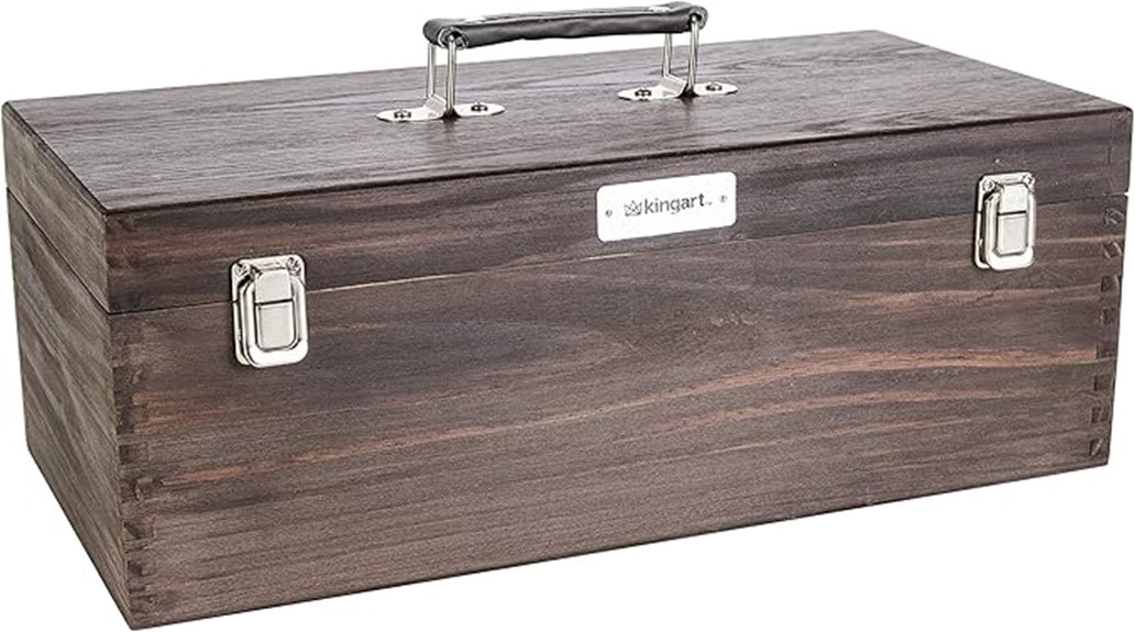 portable wooden storage box