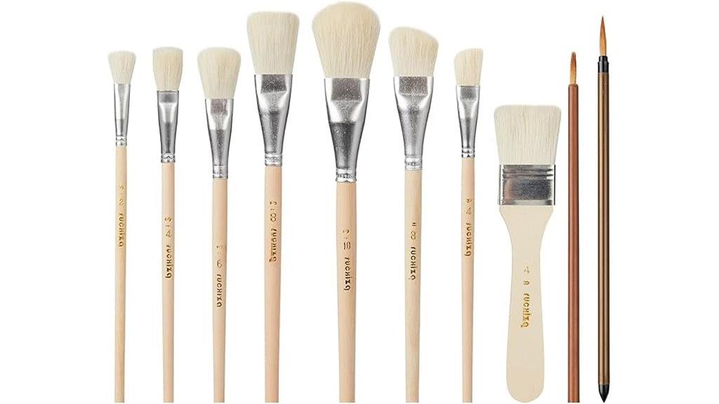 pottery glazing brush set