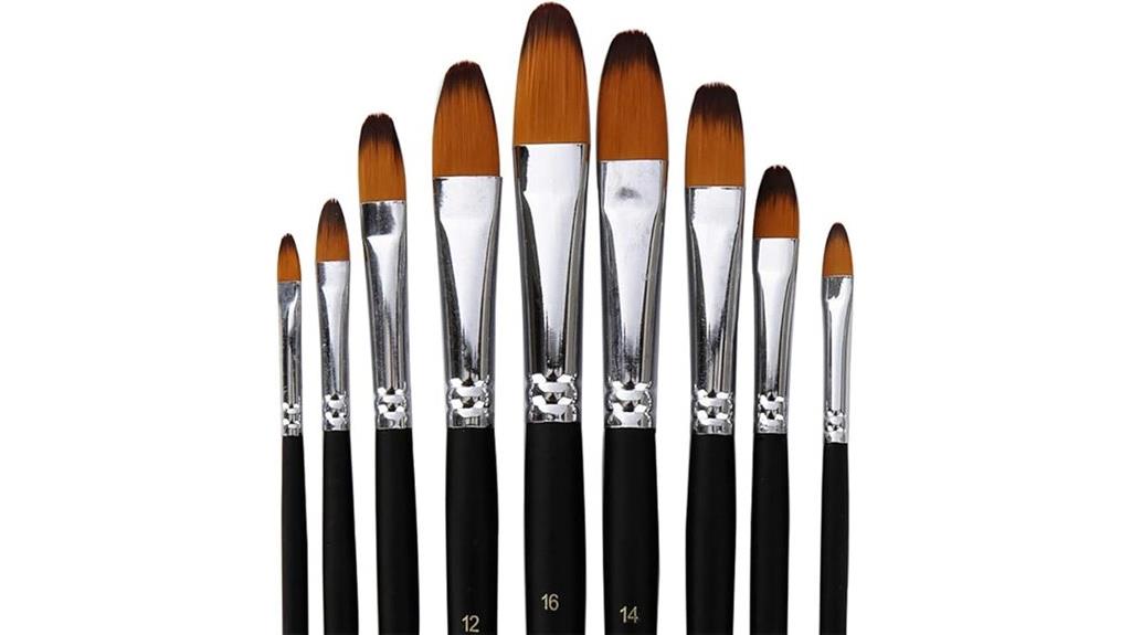professional 9 piece paintbrush set