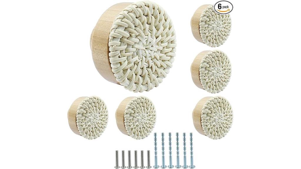 rattan drawer knob set