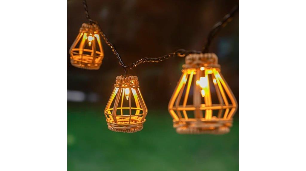 rattan lantern patio lights