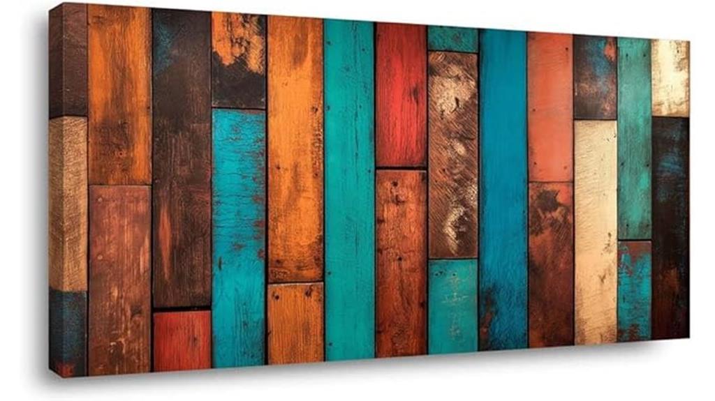 reclaimed wood canvas art