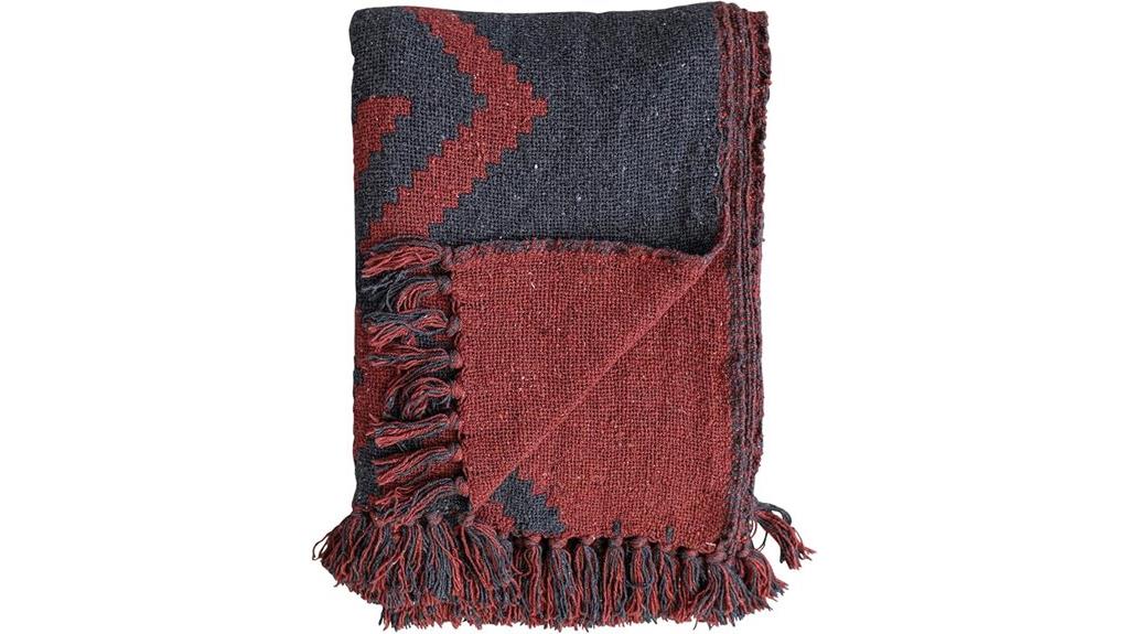 recycled cotton geometric throw