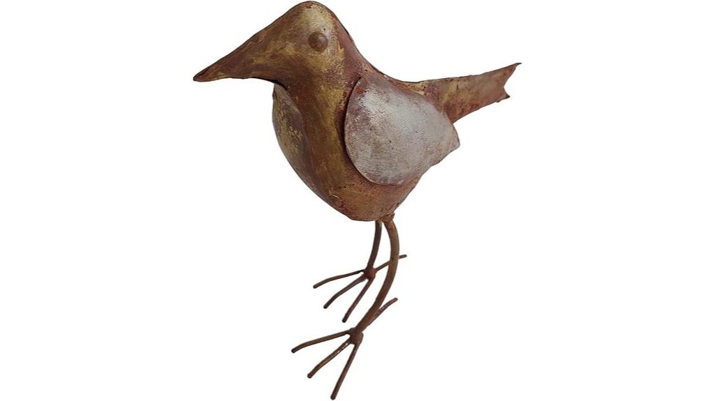 recycled iron bird figurine