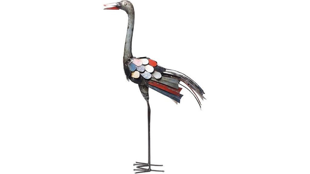 recycled iron ostrich sculpture