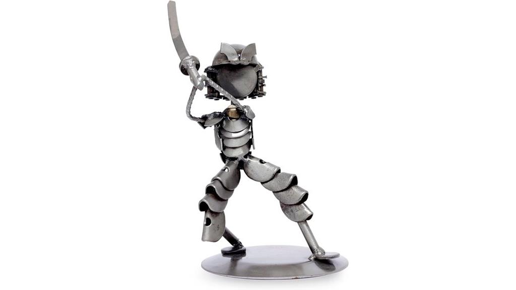 recycled metal samurai sculpture