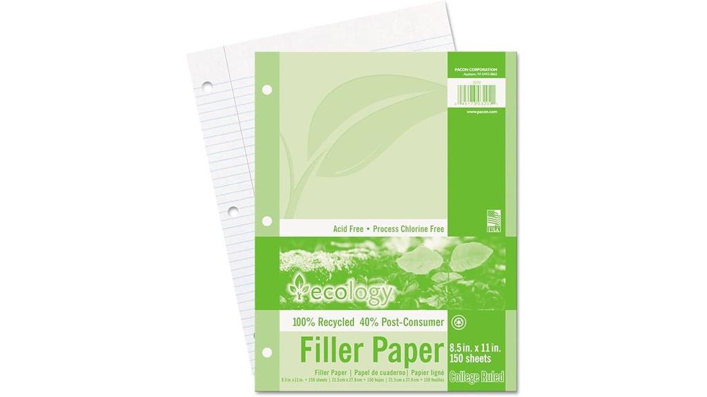 recycled white college paper